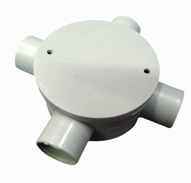 4-way PVC junction box for 19-25mm conduit — SR Polyplast Ahmedabad