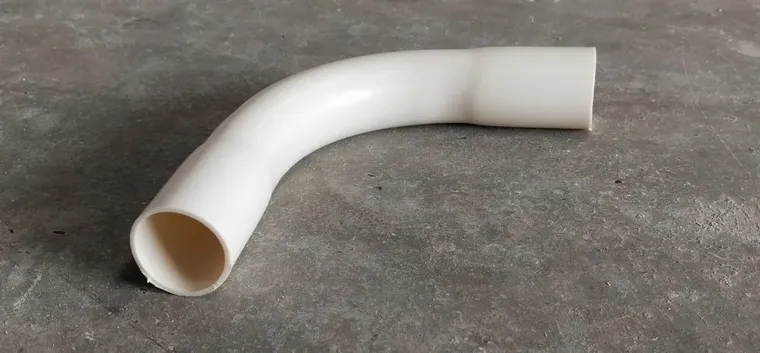 25mm white PVC pipe bend 90 degree — SR Polyplast Ahmedabad